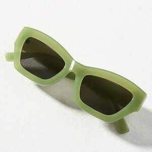 Anthropologie Blocked Cat-Eye Sunglasses in Green | NWT